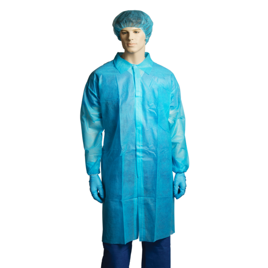 Bastion Pacific | Polypropylene Labcoat - No Pocket - Blue