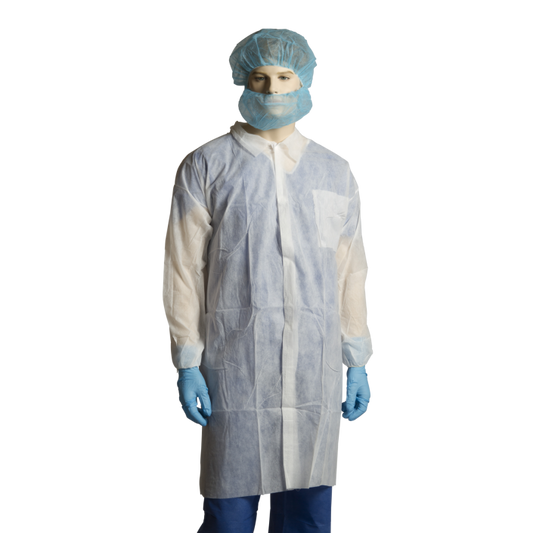 Bastion Pacific | Polypropylene Labcoat - 1 Pocket - White